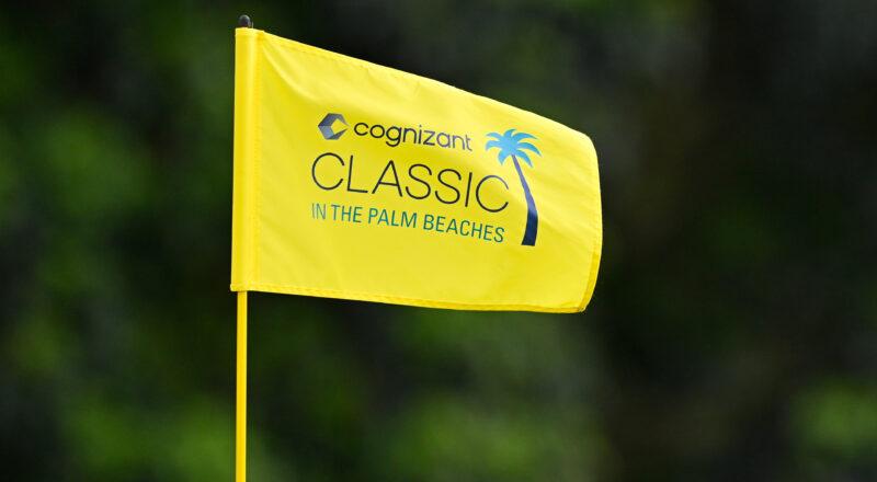 yello golf flag with the Cognizant Classic at Palm Beaches logo