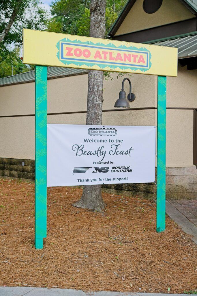 Zoo Atlanta Beastly Feast sign