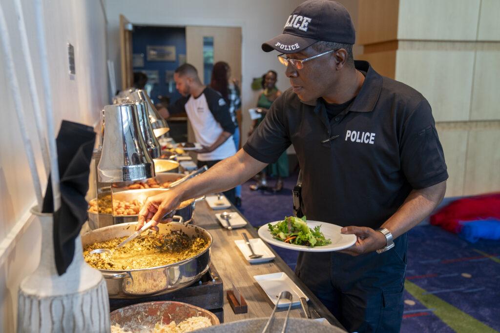 Plating meal for Juneteenth event