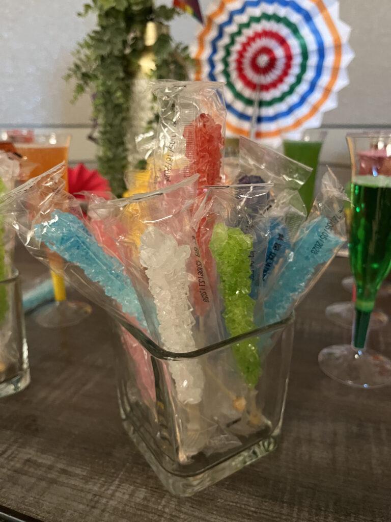 Rock candy for dessert table