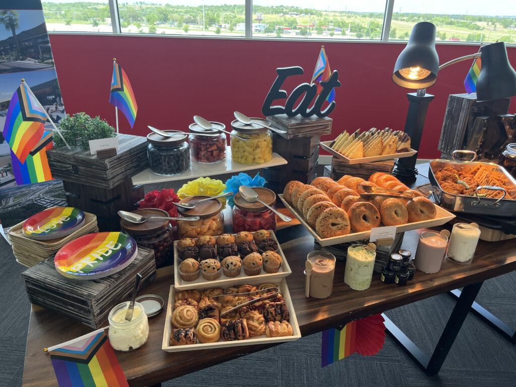 grazing table for pride celebration