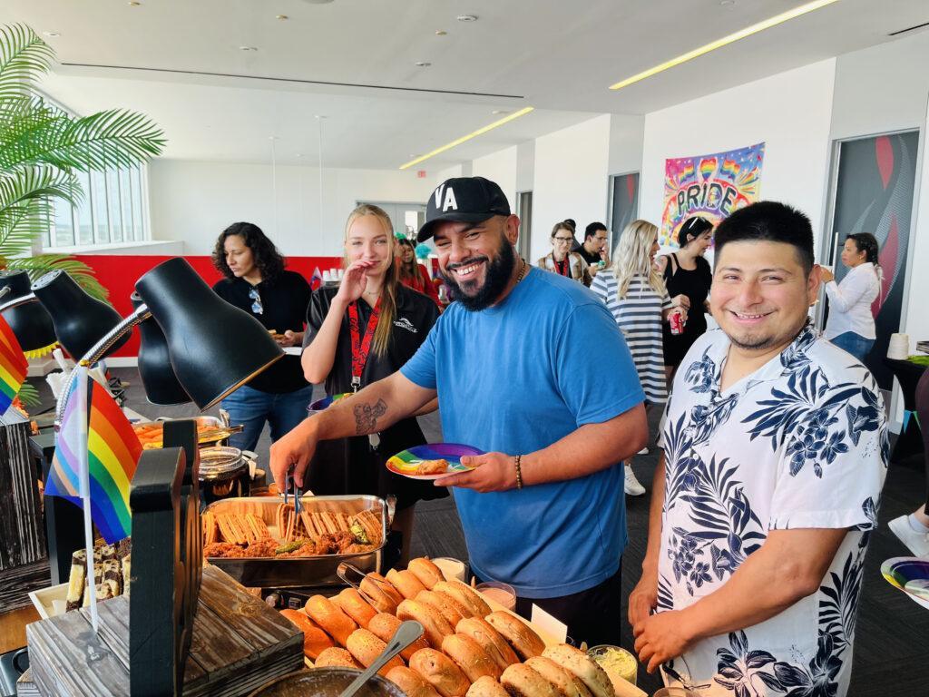 Buffet line at event