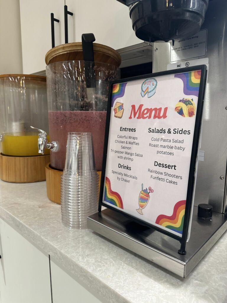 Pride celebration menu