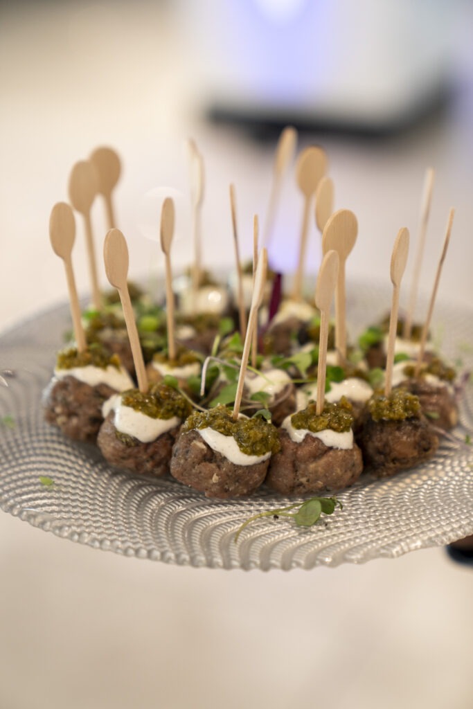 Lamb Meatballs with Raisin Pesto